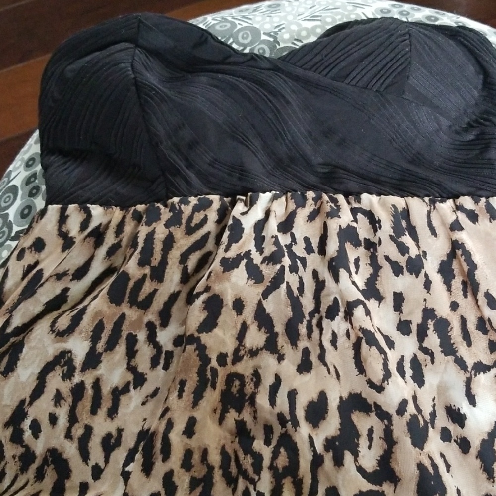 Strapless dress with built in slip.